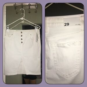 JOE’S Jeans button up white denim skirt w/ slit 29